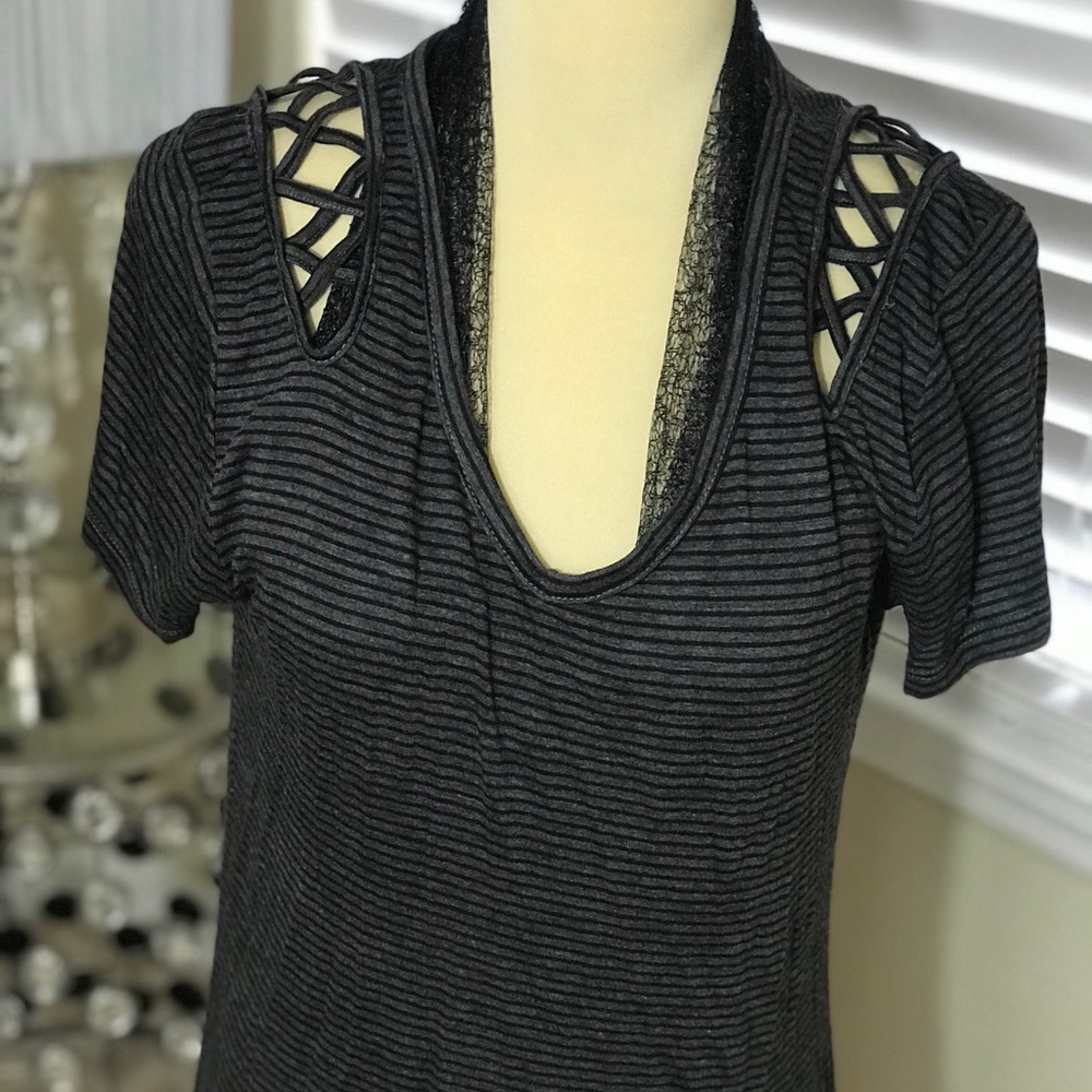 Black & Gray striped shirt